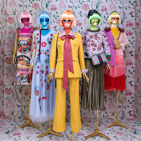 JELIMATE | Half Body Mannequin Female - Velvet Fabric Torso Mannequin with Stand & Gold/Silver Hands