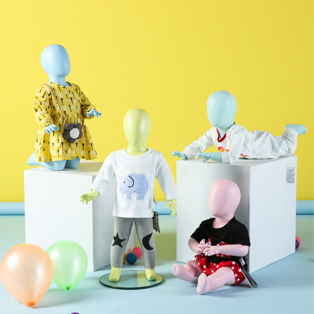 Child Mannequin Full Body - Kids Mannequin Display Form for Baby & Children's Clothing Store | Fiberglass Standing Sitting Pose