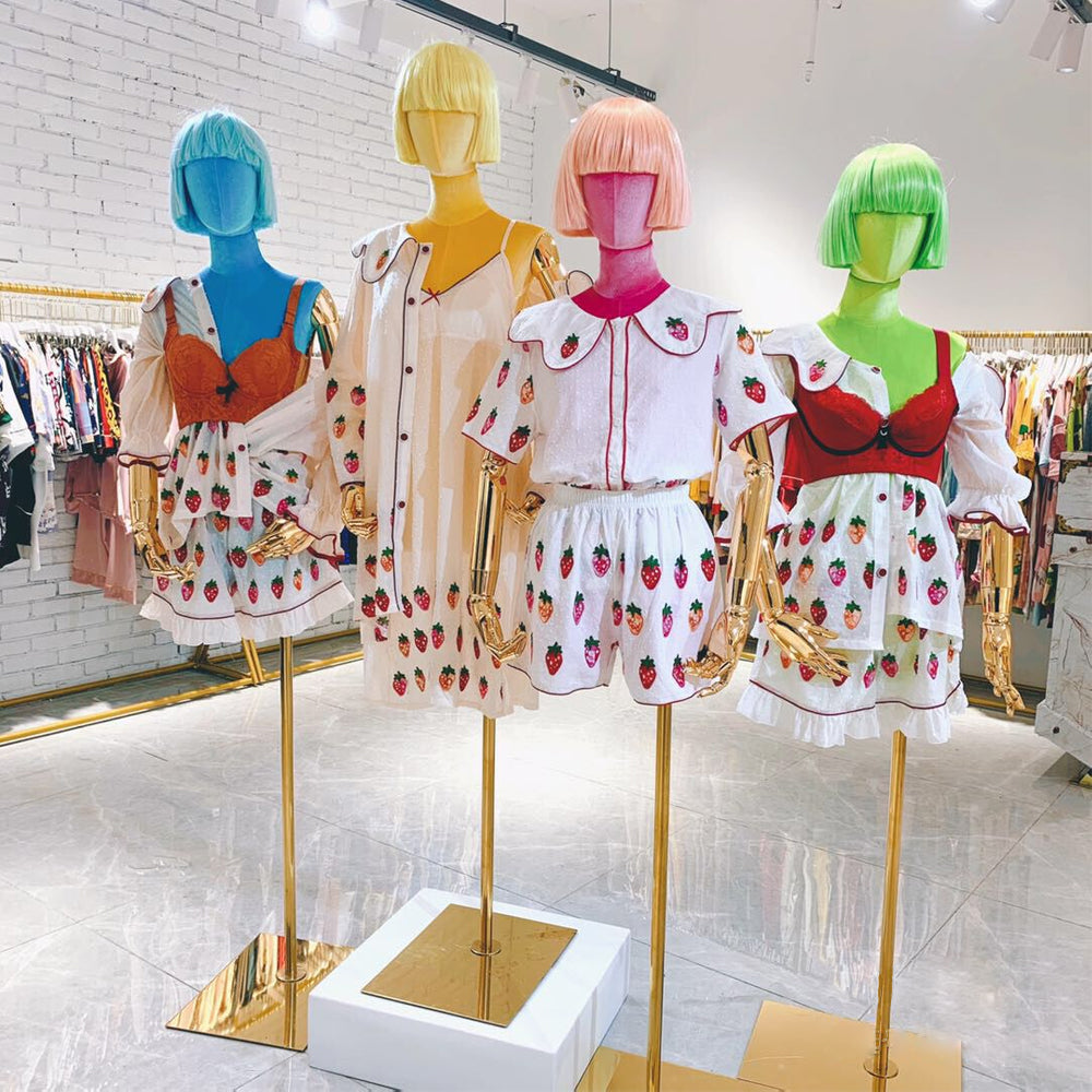 JELIMATE | Half Body Mannequin Female - Velvet Fabric Torso Mannequin with Stand & Gold/Silver Hands