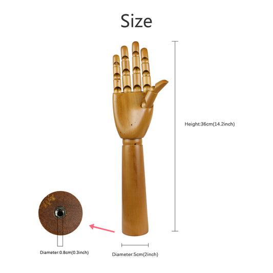 Jelimate Window Display Wooden Mannequin Hand Form,Wood Hand Mannequin Dress Form Stand,Watch Wallet Jewelry Display Hand