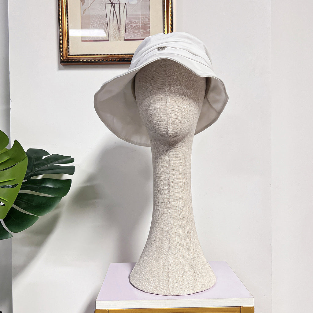 Full Pinnable Bamboo Linen Mannequin Head | Vintage Display Head Form