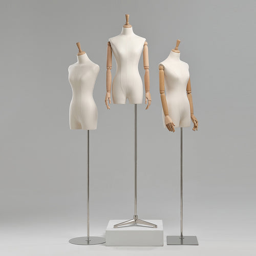 Jelimate Adult Female Headless Mannequin Torso Display Store Window Fabric Dress Form For Sewing Bust Model Display Clothing Rack Hanging Clothes Rack