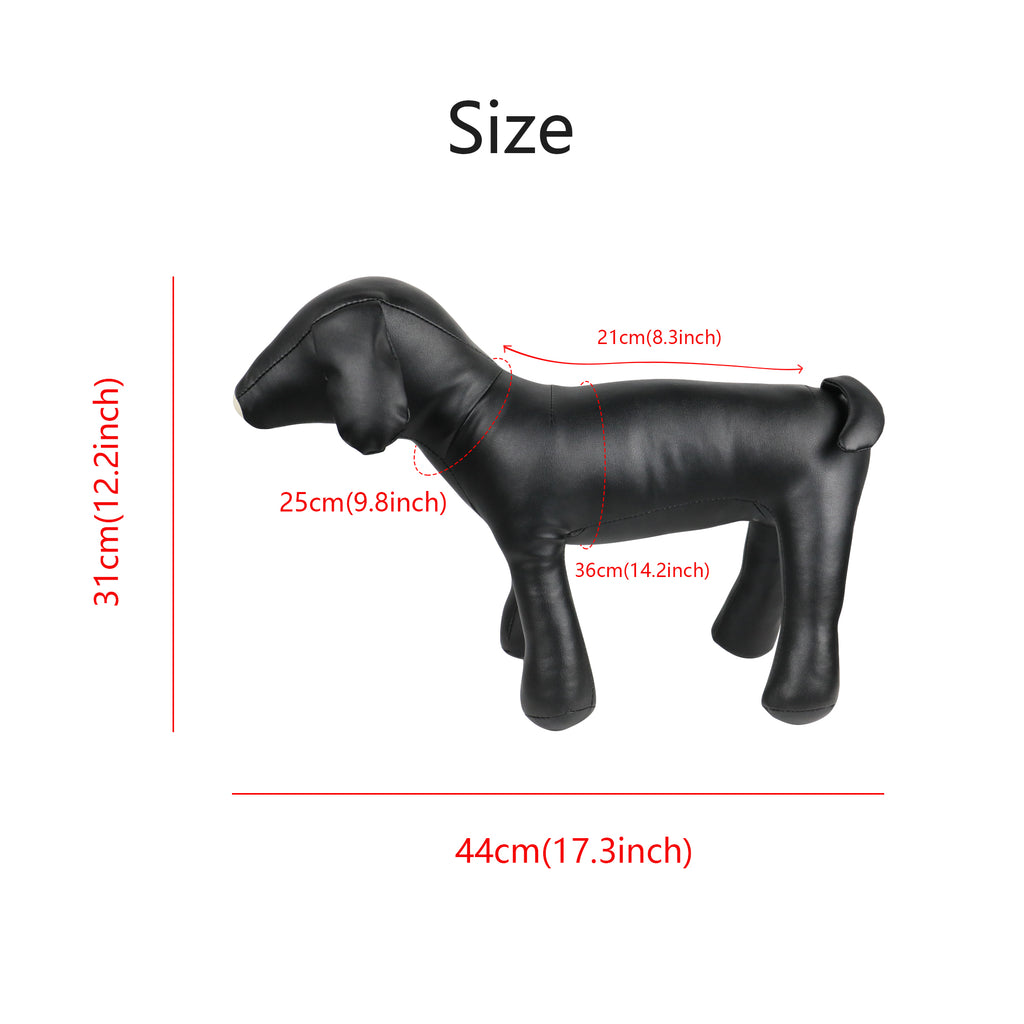 Jelimate Beige Black Leather Dog Mannequin Animal Sculpture Pet Dog Statue Dog Decoration Ornaments For Study Hotel Living Room Console Hallway TV Wine Cabinet Desktop Office Home Decoration Dog Model