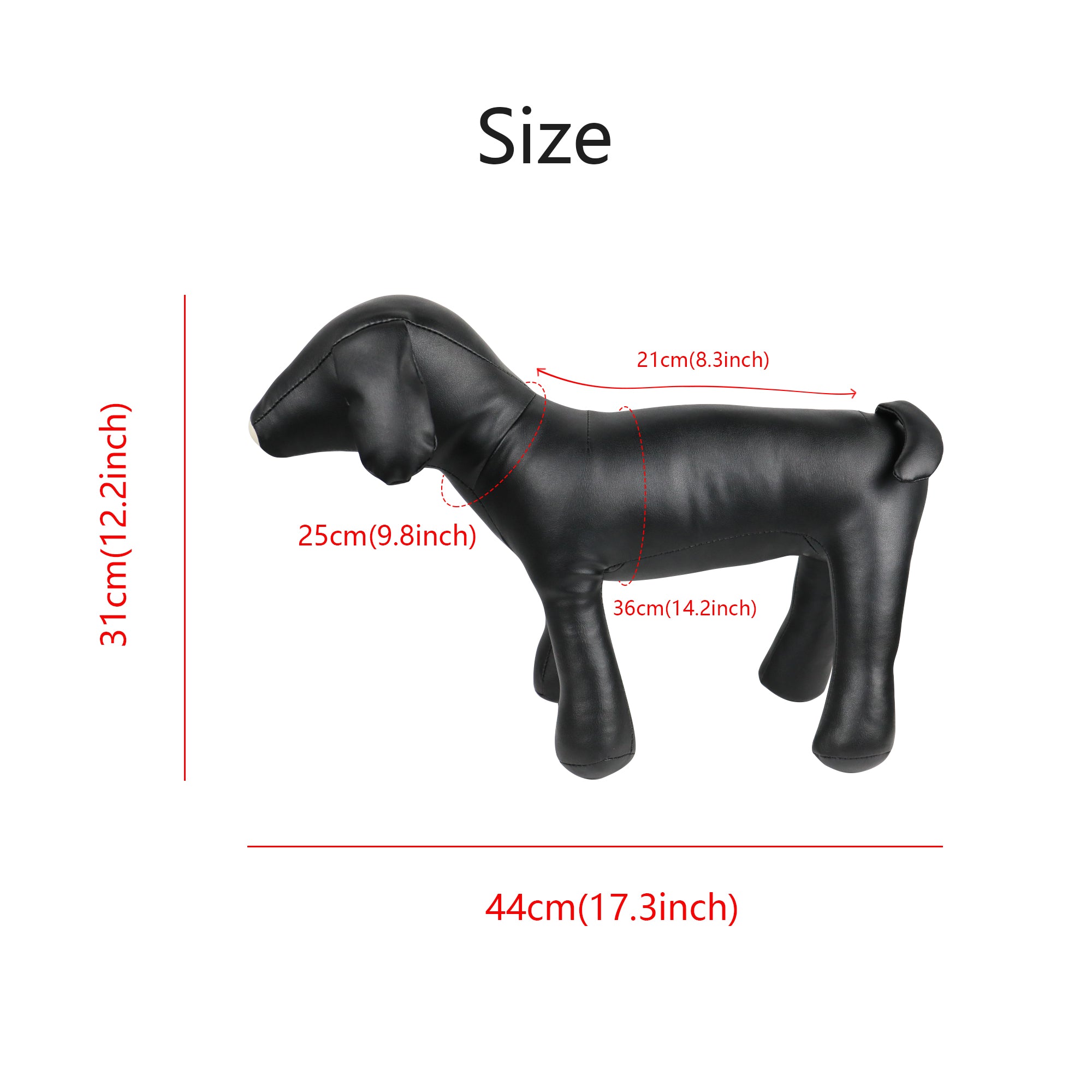 Jelimate Beige Black Leather Dog Mannequin Animal Sculpture Pet Dog Statue Dog Decoration Ornaments For Study Hotel Living Room Console Hallway TV Wine Cabinet Desktop Office Home Decoration Dog Model