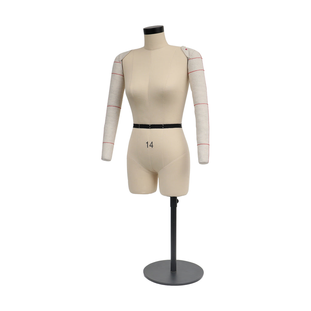 Half Scale Mannequin Dress Form - Female Mini Dress Form for Sewing & Pattern Making (Size 14, 1:2 Scale)
