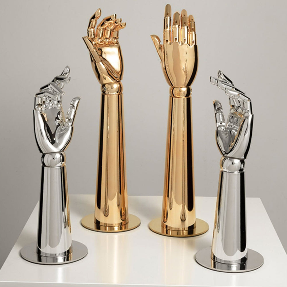 يد عرض مانيكان مطلية بالفضة والذهب جيليمت