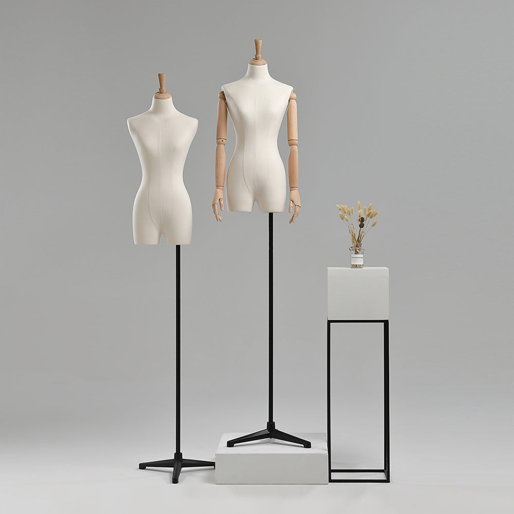 Jelimate Adult Female Headless Mannequin Torso Display Store Window Fabric Dress Form For Sewing Bust Model Display Clothing Rack Hanging Clothes Rack