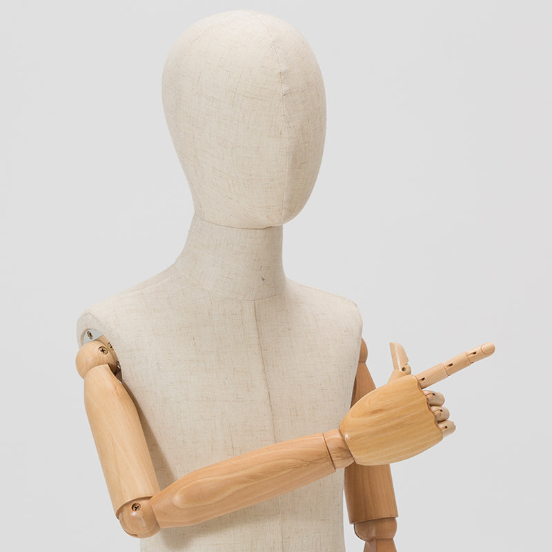 Jelimate Child Mannequin Dress Form Torso,Beige Dress Form Kid Mannequin Torso With Gold Base,Kid Half Body Model Unisex Children Mannequin,Clothing Store Fashion Baby Mannequin Kid Model Props,Upper Torso Manikin Body With Wooden Arms