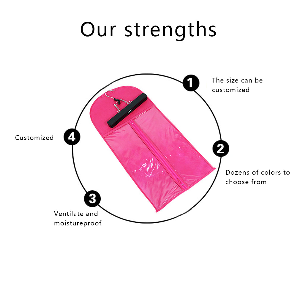 حقيبة تخزين شعر مستعار فاخرة وردي وأبيض وأسود مع علاقة، حقيبة تغليف شعر غير منسوجة، منظم شعر، غطاء غبار للشعر المستعار، حقيبة تغليف مجمعة، حقائب وصلات شعر