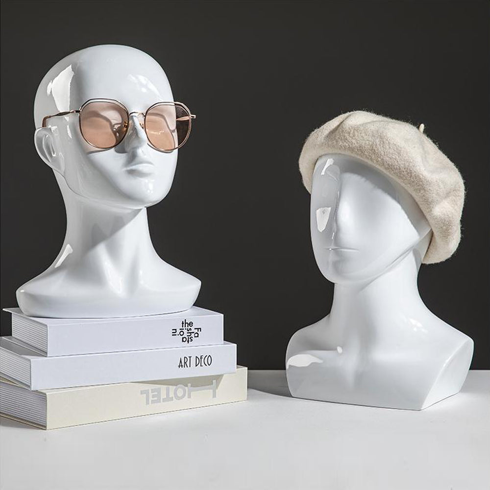 Female Male Fiberglass White Head Mannequin Hat