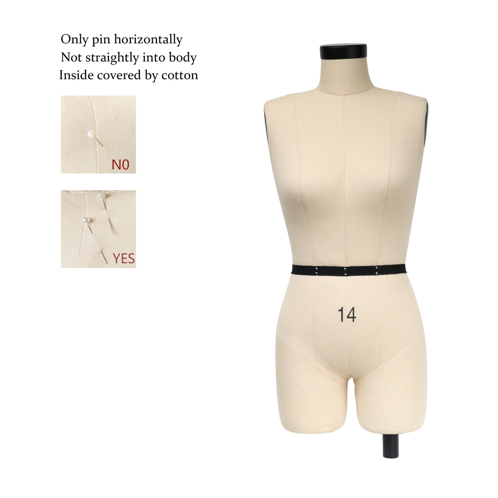 Half Scale Mannequin Dress Form - Female Mini Dress Form for Sewing & Pattern Making (Size 14, 1:2 Scale)