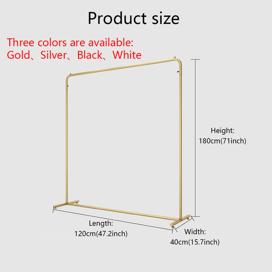 JELIMATE Industrial Clothing Rack – 180CM Heavy-Duty Shelf for Heavy Coats & Apparel Display | Black/White/Silver/Gold